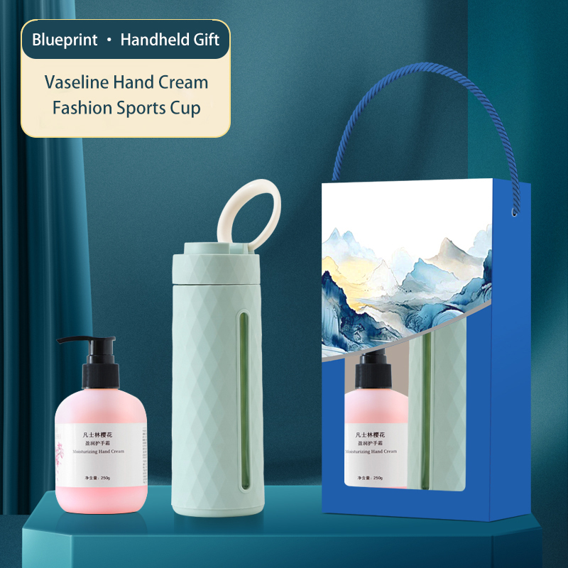 The creative landscape gift set (two pieces) includes a thermos, towel, and hand cream. Customization is available, making it an ideal gift choice for families, offices, and couples.