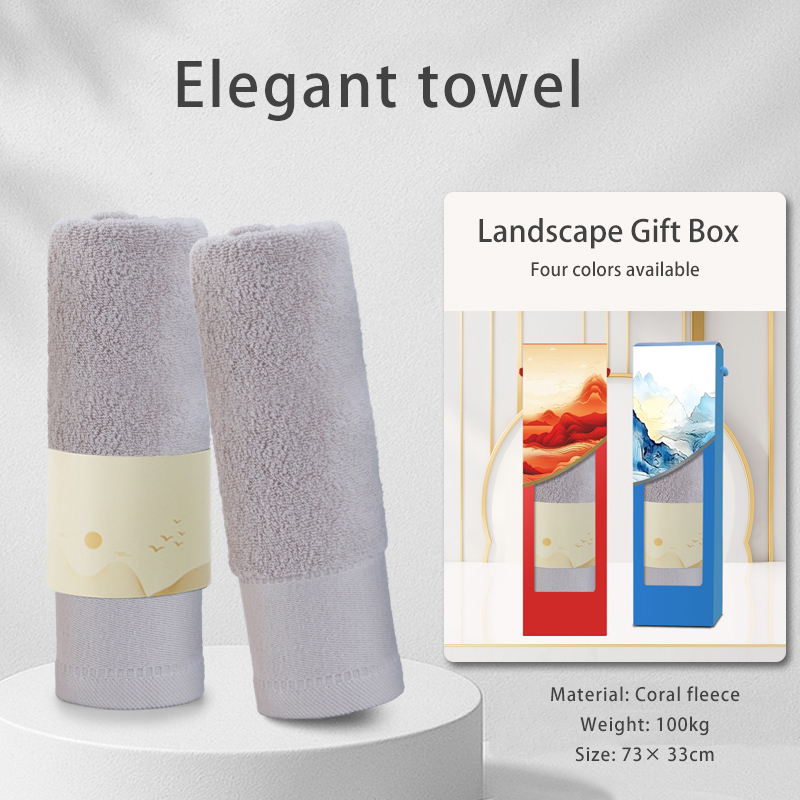 Creatively designed cotton towel gift box, customizable and can be printed with your company logo, making it an excellent choice for employee souvenirs and business gifts.