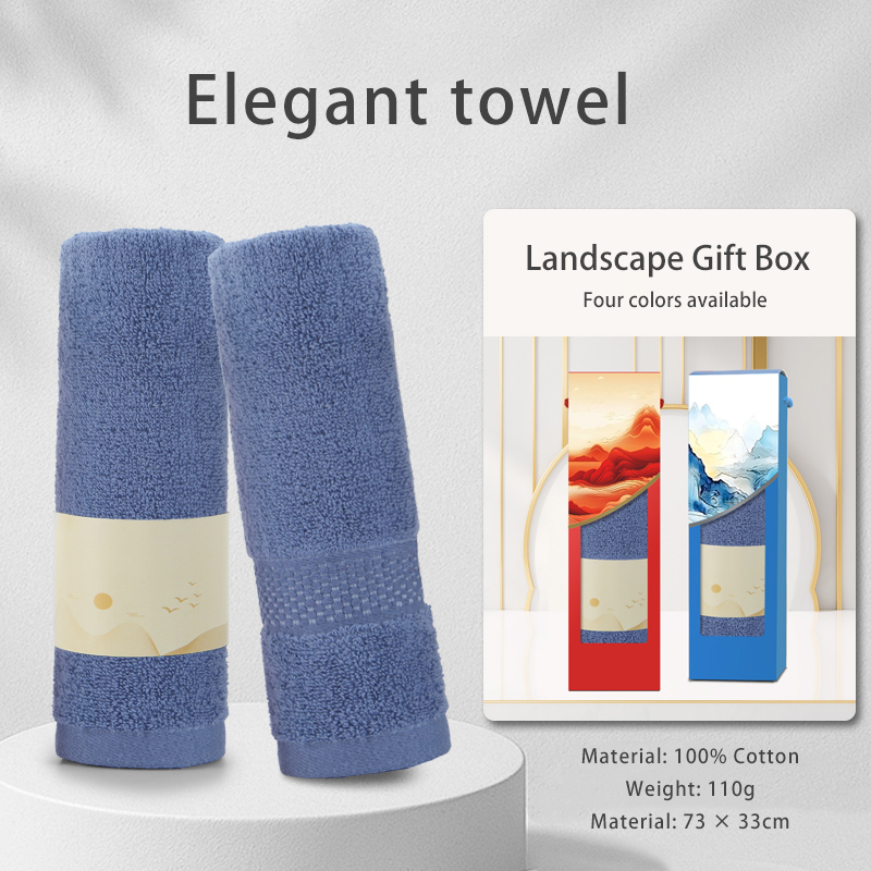 Creatively designed cotton towel gift box, customizable and can be printed with your company logo, making it an excellent choice for employee souvenirs and business gifts.