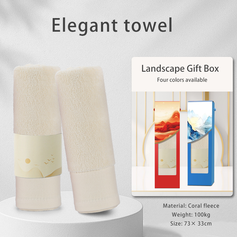 Creatively designed cotton towel gift box, customizable and can be printed with your company logo, making it an excellent choice for employee souvenirs and business gifts.