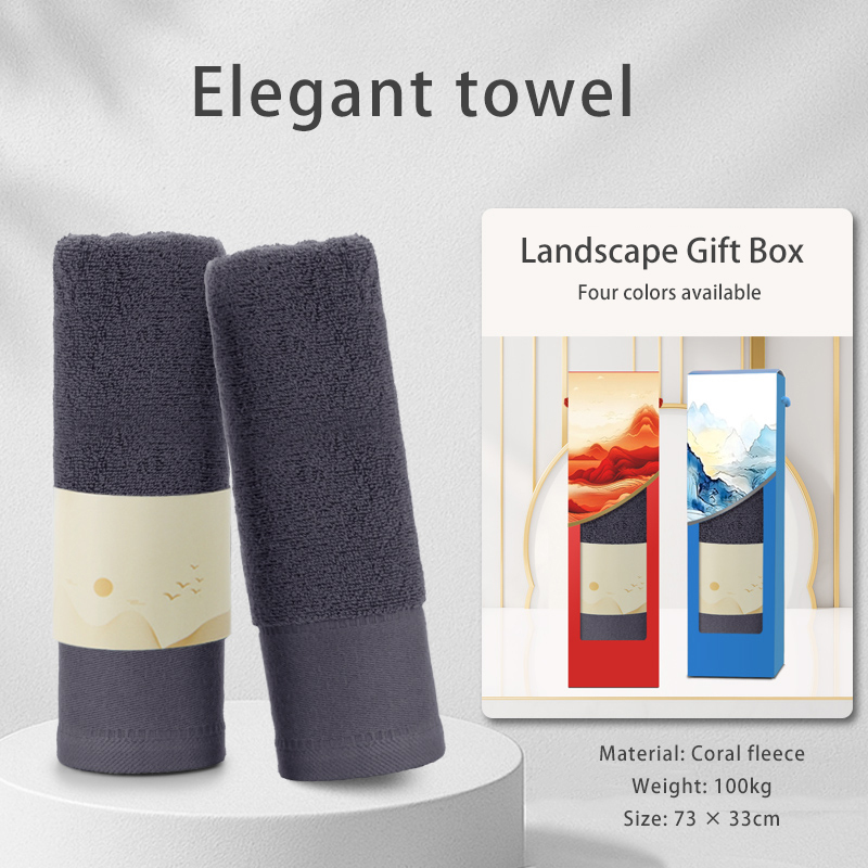 Creatively designed cotton towel gift box, customizable and can be printed with your company logo, making it an excellent choice for employee souvenirs and business gifts.