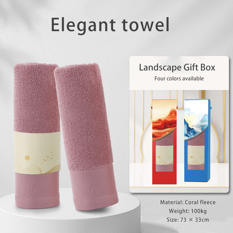 Creatively designed cotton towel gift box, customizable and can be printed with your company logo, making it an excellent choice for employee souvenirs and business gifts.