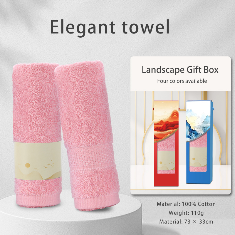 Creatively designed cotton towel gift box, customizable and can be printed with your company logo, making it an excellent choice for employee souvenirs and business gifts.