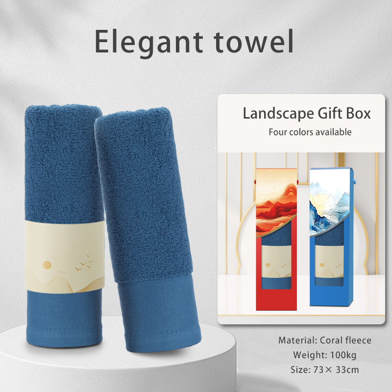 Creatively designed cotton towel gift box, customizable and can be printed with your company logo, making it an excellent choice for employee souvenirs and business gifts.