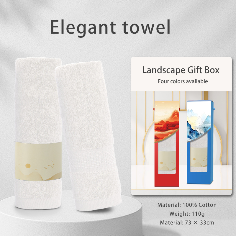Creatively designed cotton towel gift box, customizable and can be printed with your company logo, making it an excellent choice for employee souvenirs and business gifts.