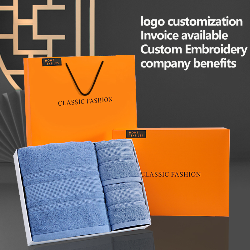 Yellow gift towel set, customizable, soft and delicate, skin friendly without shedding hair, the best choice for gifting between friends, family, and loved ones