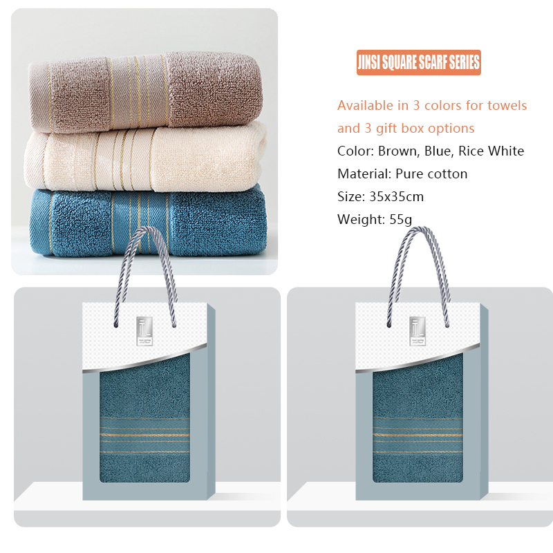 JINSI series small handkerchief, supports gift box customization, towel embroidery, soft and delicate small handkerchief, suitable for daily use and gift giving