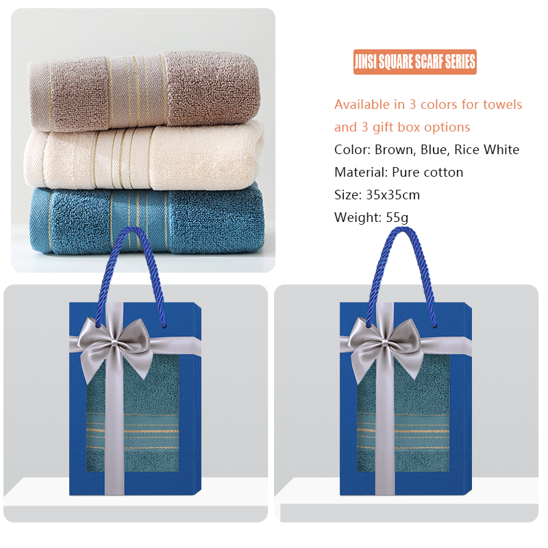 JINSI series small handkerchief, supports gift box customization, towel embroidery, soft and delicate small handkerchief, suitable for daily use and gift giving