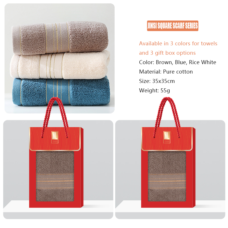 JINSI series small handkerchief, supports gift box customization, towel embroidery, soft and delicate small handkerchief, suitable for daily use and gift giving