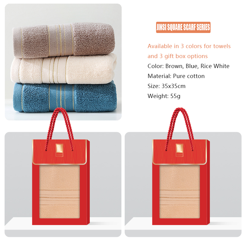 JINSI series small handkerchief, supports gift box customization, towel embroidery, soft and delicate small handkerchief, suitable for daily use and gift giving