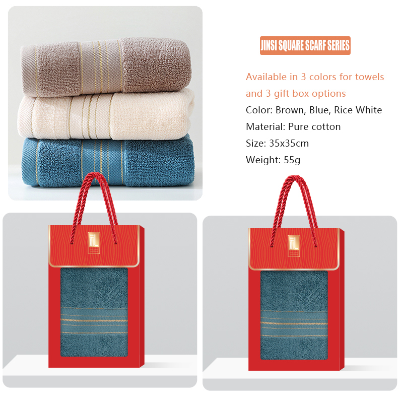 JINSI series small handkerchief, supports gift box customization, towel embroidery, soft and delicate small handkerchief, suitable for daily use and gift giving