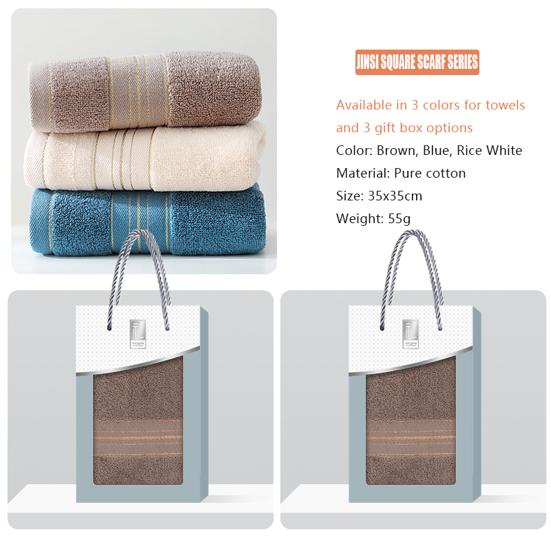 JINSI series small handkerchief, supports gift box customization, towel embroidery, soft and delicate small handkerchief, suitable for daily use and gift giving