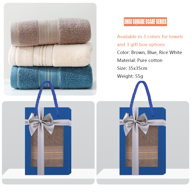 JINSI series small handkerchief, supports gift box customization, towel embroidery, soft and delicate small handkerchief, suitable for daily use and gift giving