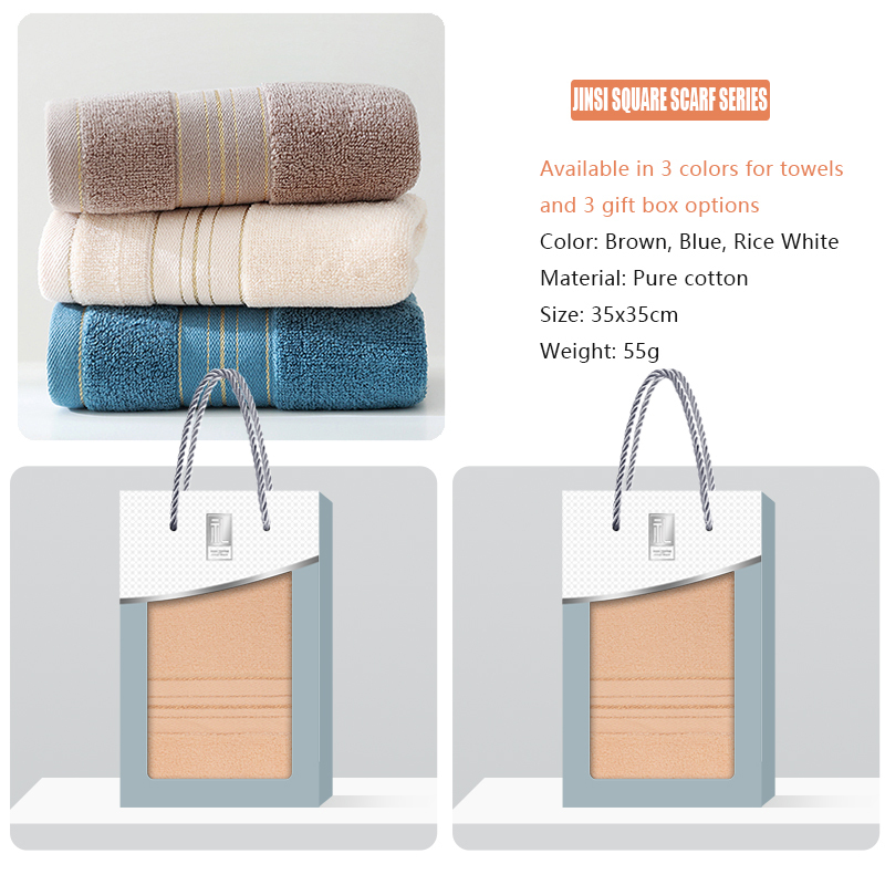 JINSI series small handkerchief, supports gift box customization, towel embroidery, soft and delicate small handkerchief, suitable for daily use and gift giving