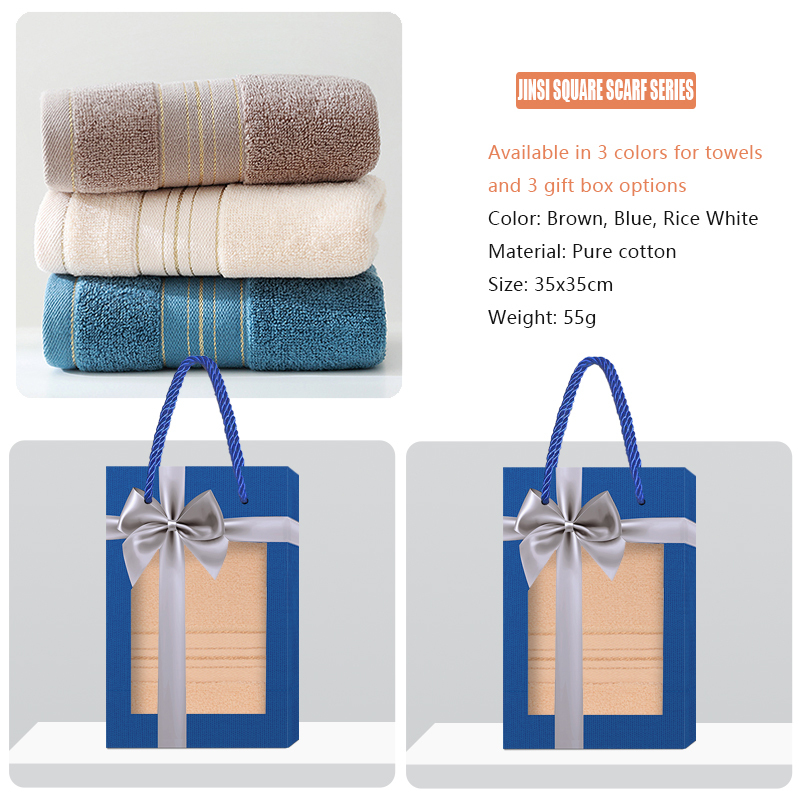 JINSI series small handkerchief, supports gift box customization, towel embroidery, soft and delicate small handkerchief, suitable for daily use and gift giving