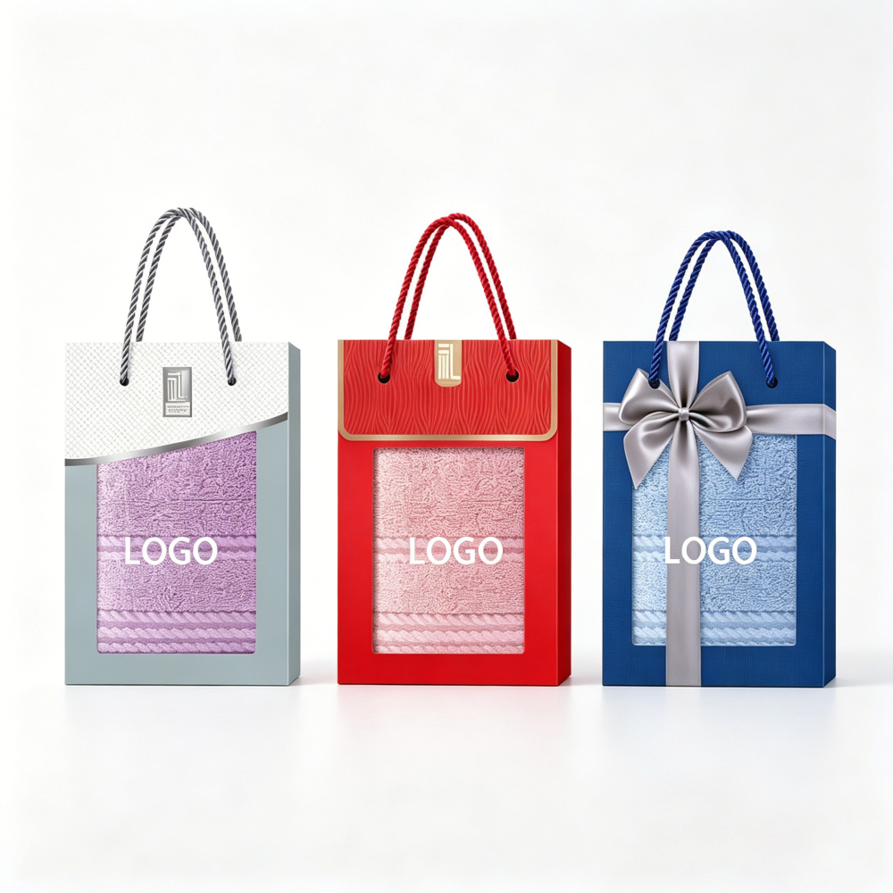 QINGCHUN series towel gift box supports customization, towel embroidery, and gift box customization, making it an essential item for gift giving and home use