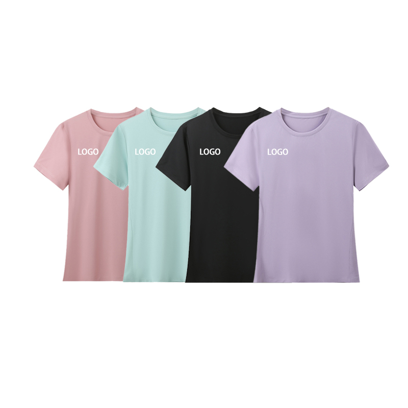 Ice silk round neck sports quick drying T-shirt customized advertising cultural shirt work uniform printed logo marathon team uniform