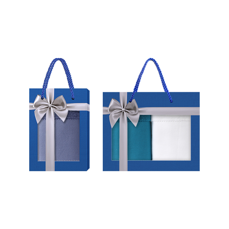 Cotton towel gift box can be customized with printed logo as a souvenir for company employees and business gifts