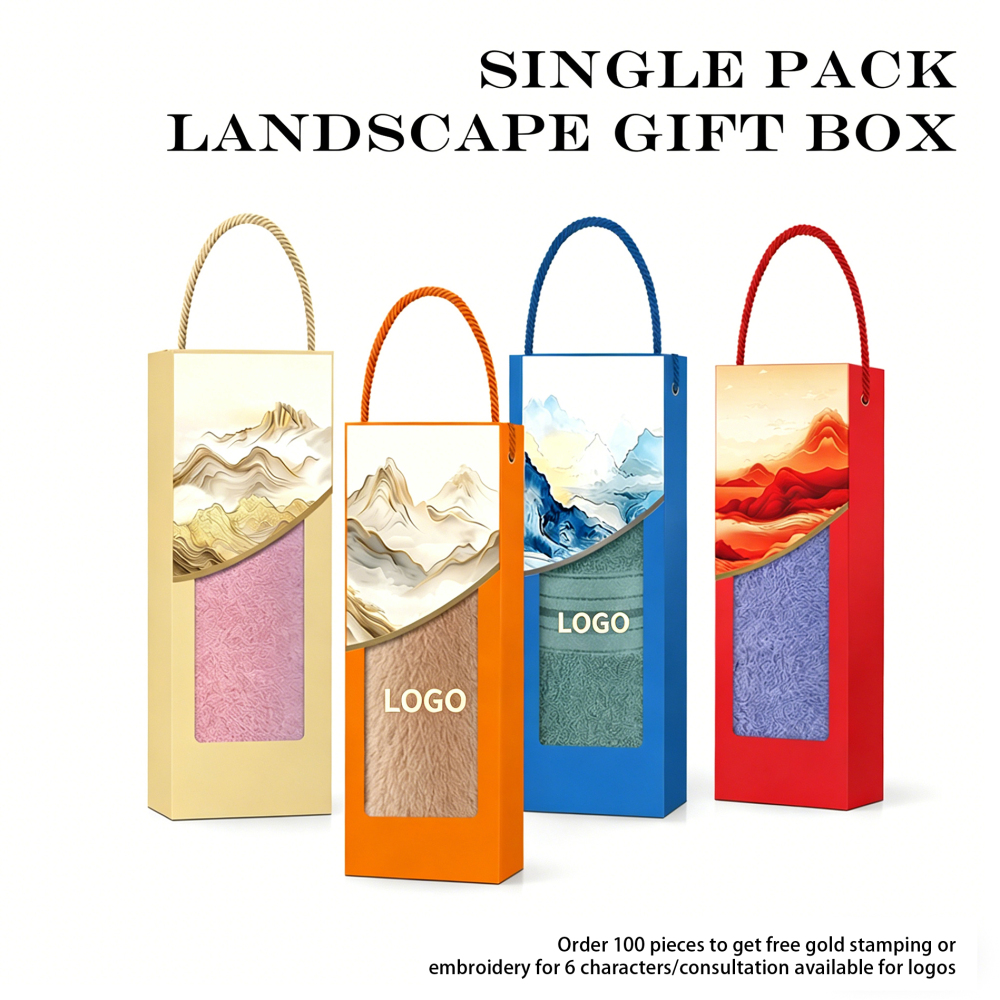 Creatively designed cotton towel gift box, customizable and can be printed with your company logo, making it an excellent choice for employee souvenirs and business gifts.