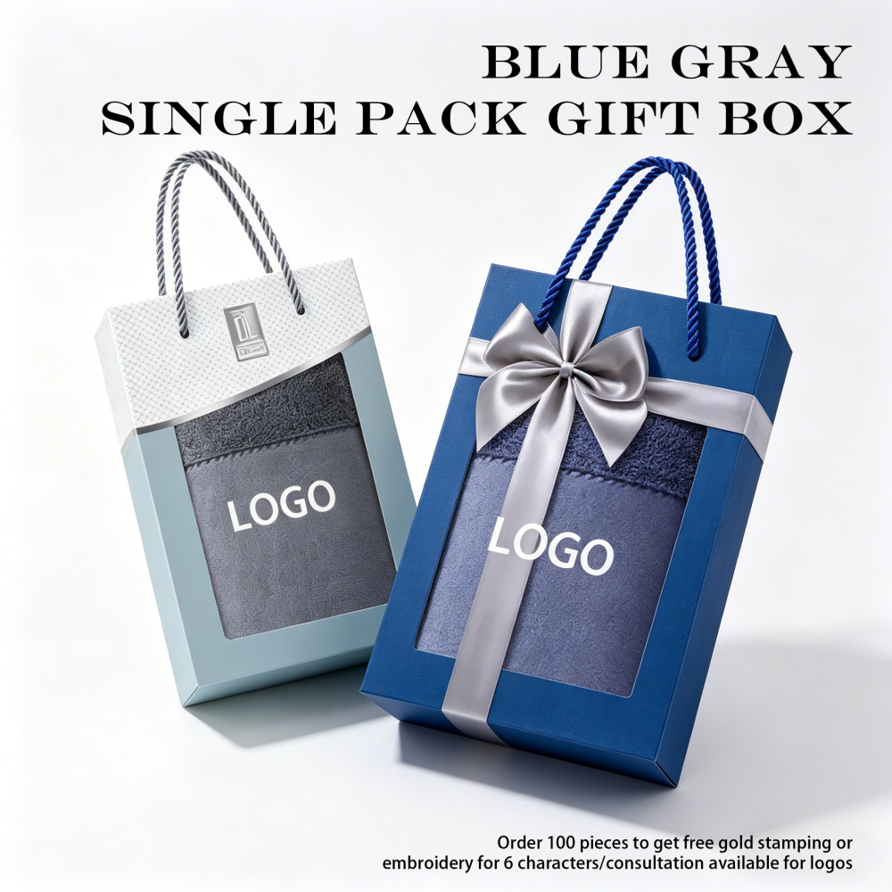 Elegant series towel gift box, supports towel embroidery customization, gift box customization, soft and skin friendly, not easy to shed hair, suitable for gift giving and personal use