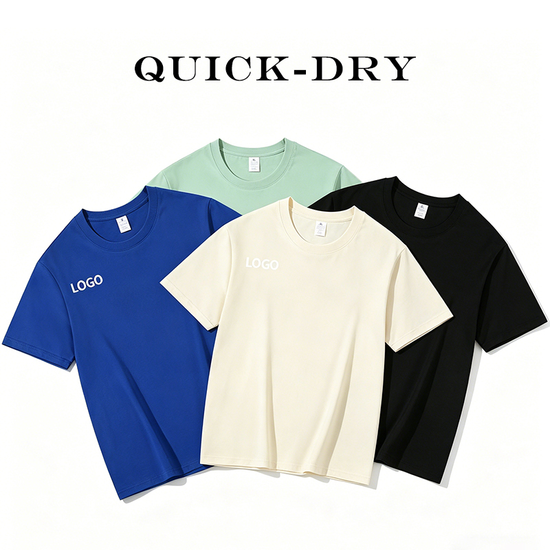 Ice silk round neck sports quick drying T-shirt customized advertising cultural shirt work uniform printed logo marathon team uniform
