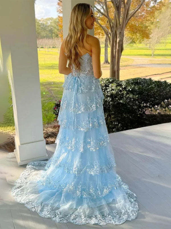 Orange Mermaid Strapless Sleeveless Pleated Long Prom Dress with Bows, Wedding Guest Bridal Gown Formal Evening Party Maxi Dress