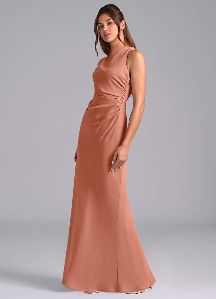 elyessen Evadne Sky Blue Sheath Pleated Chiffon Dress 8