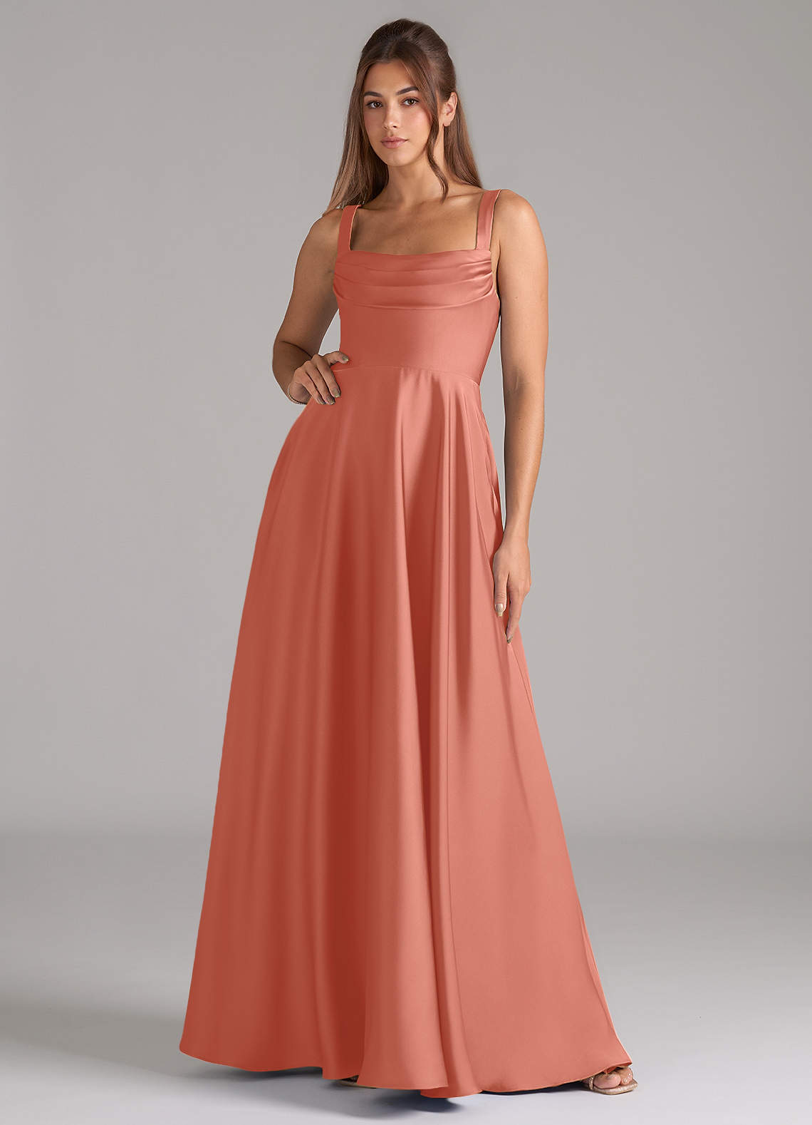 elyessen Shaude Black A-Line Pleated Stretch Satin Dress 4