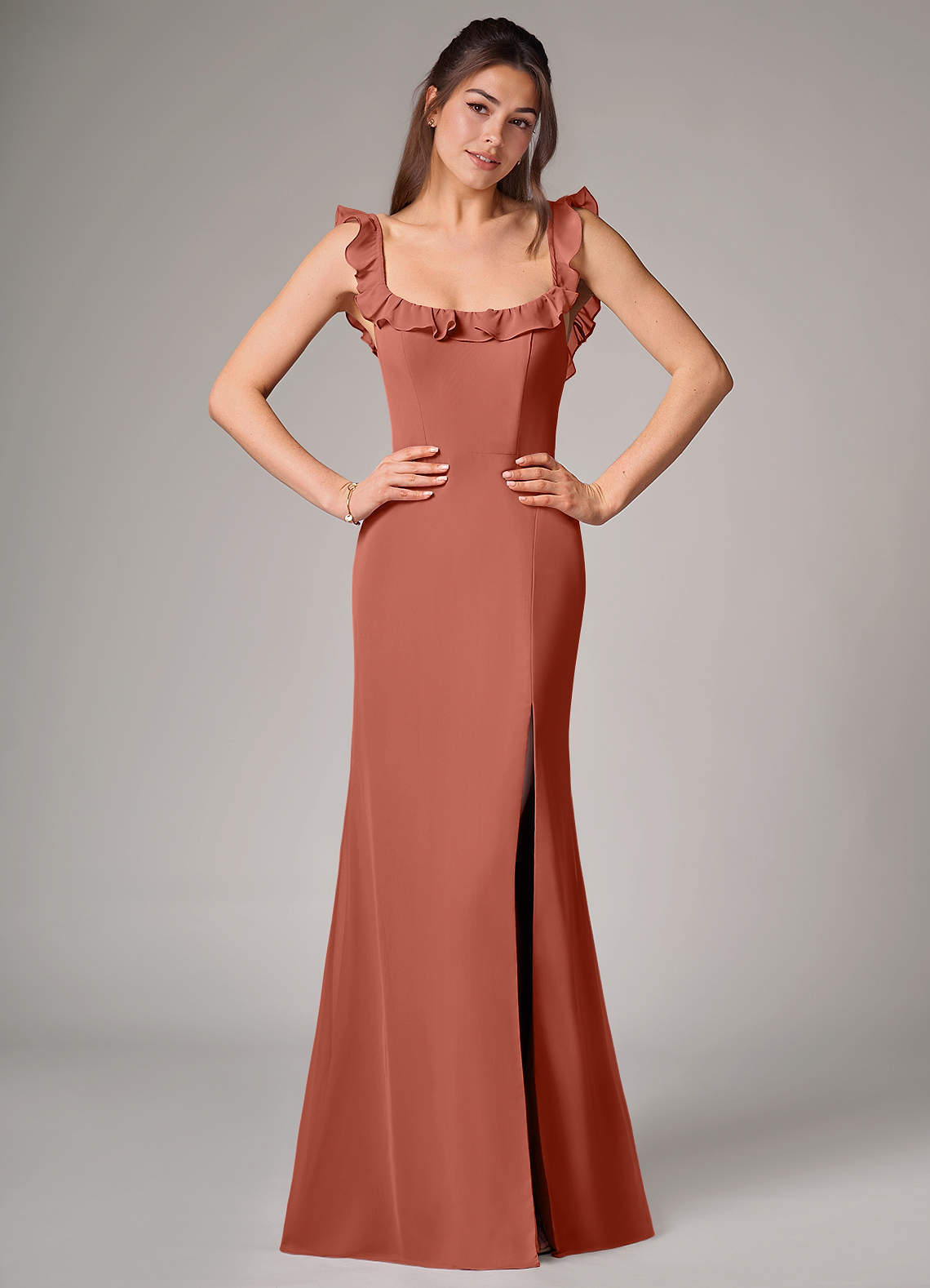elyessen Callie Sky Blue Mermaid Side Slit Chiffon Convertible Dress 8