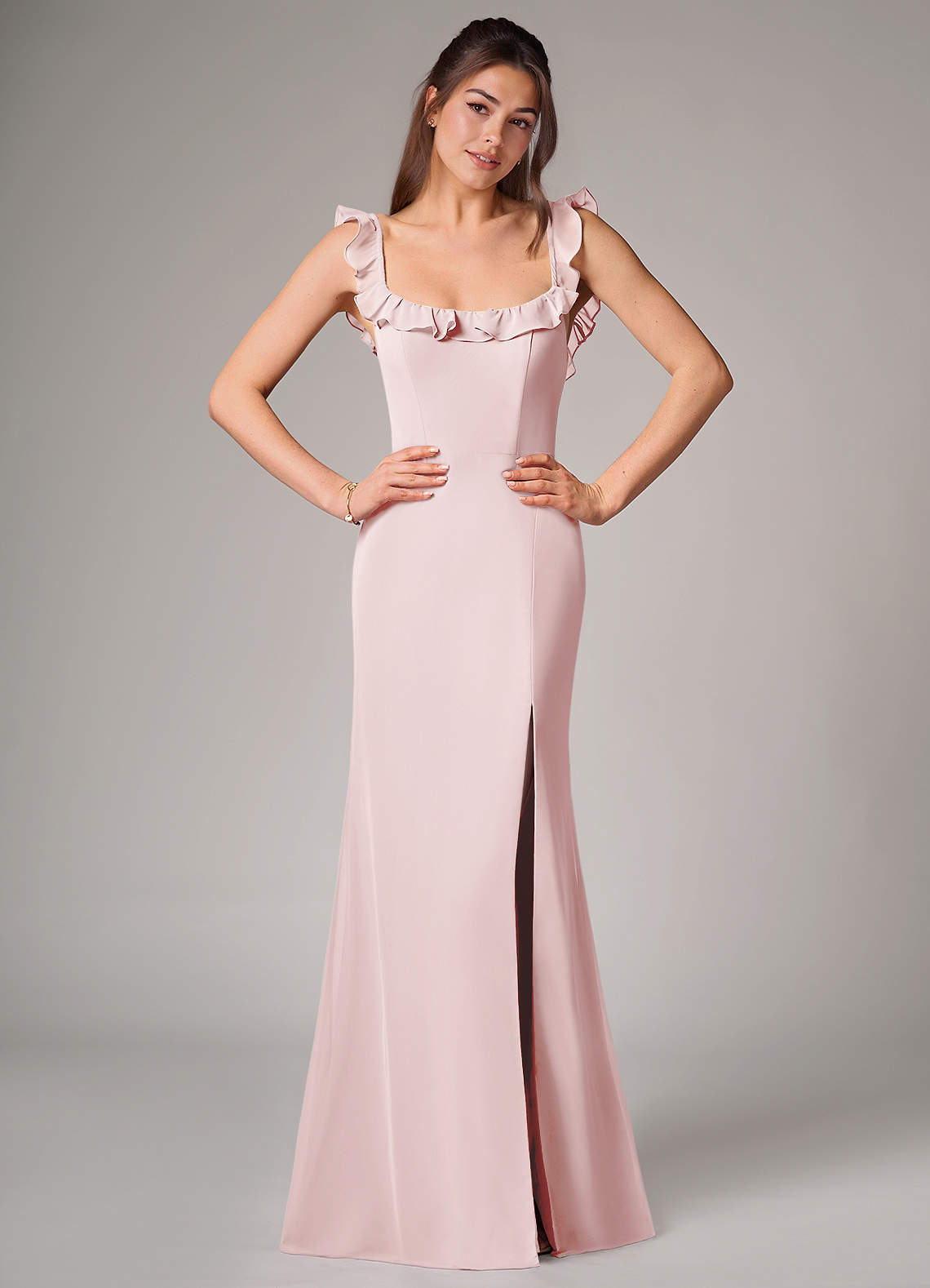 elyessen Callie Sky Blue Mermaid Side Slit Chiffon Convertible Dress 3