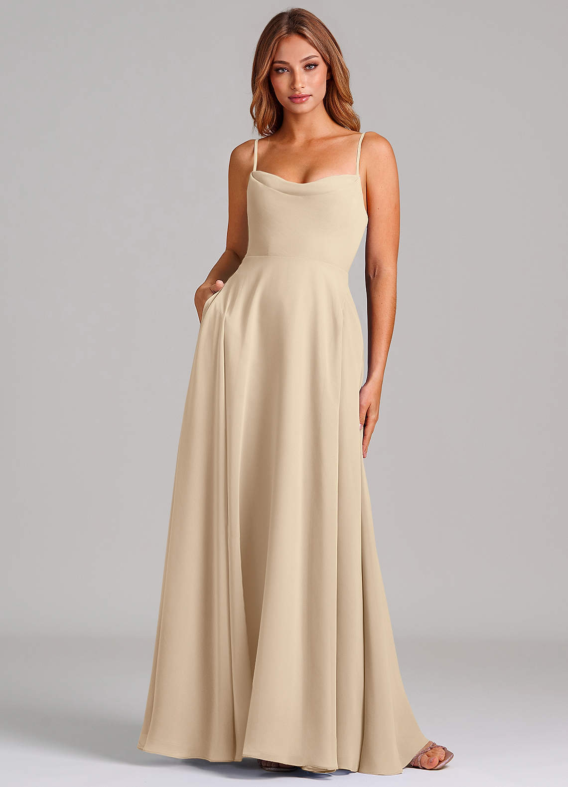 elyessen Elle Dusty Sage A-Line Pleated Chiffon Dress 6