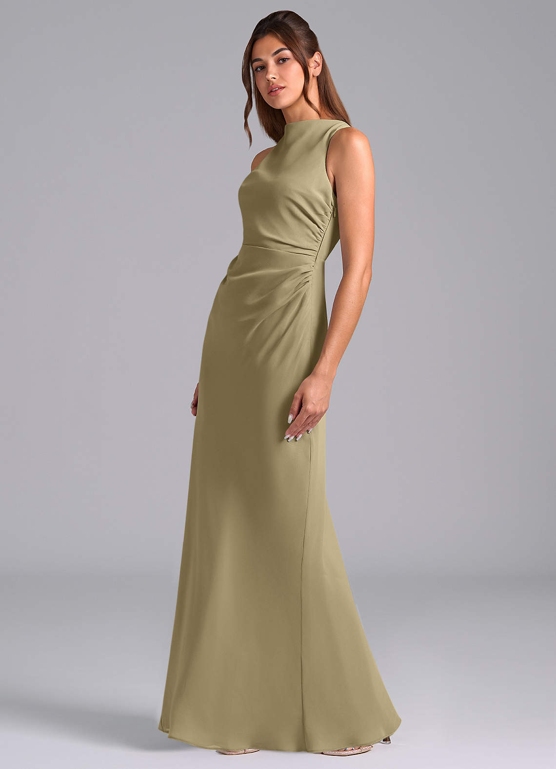 elyessen Evadne Sky Blue Sheath Pleated Chiffon Dress 1