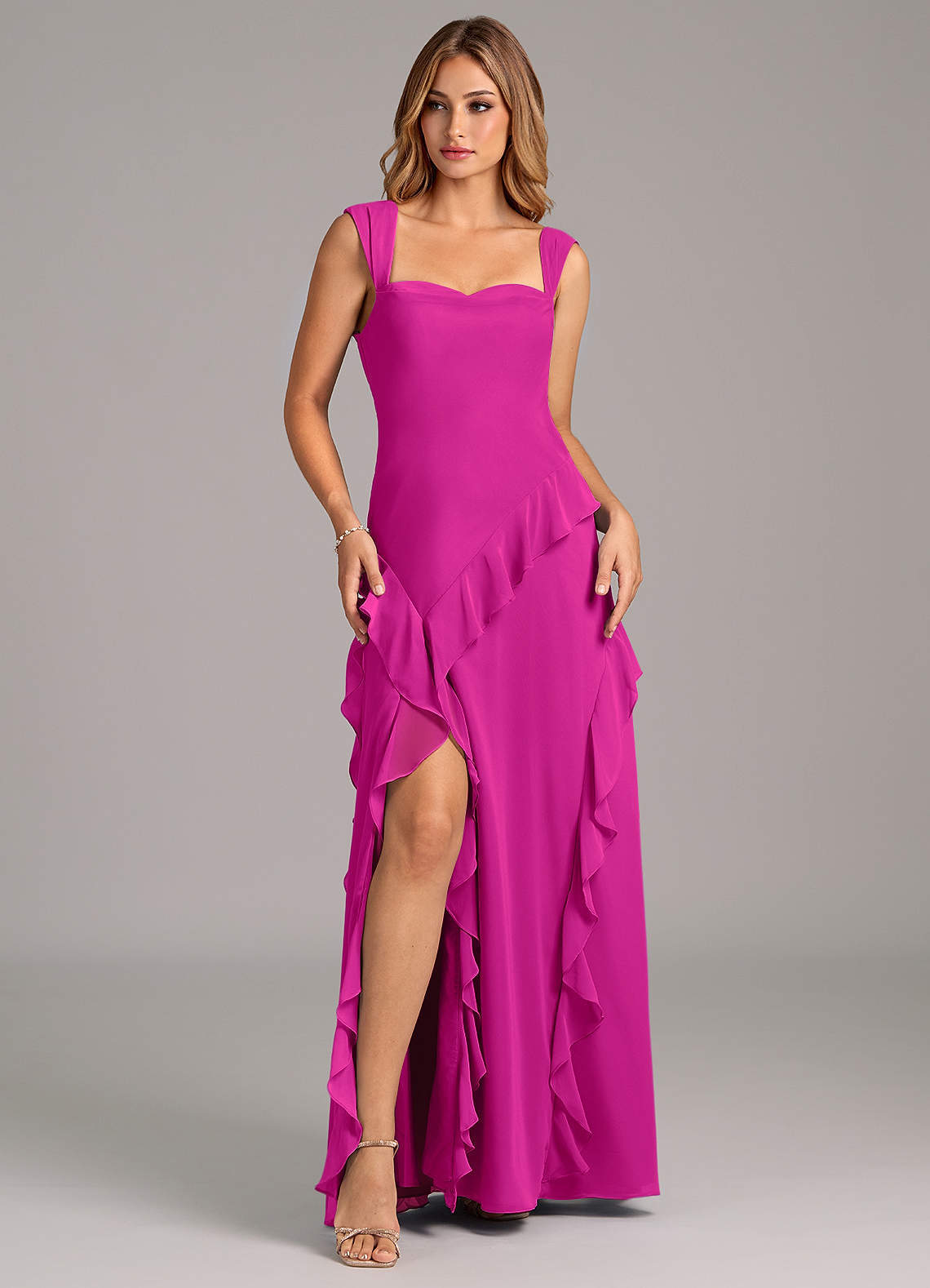 elyessen Sloane Sky Blue A-Line Sweetheart Neckline Chiffon Dress 4