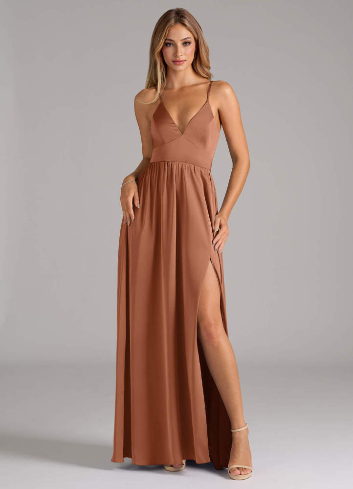 elyessen Aaida Dusty Sage A-Line Corset Stretch Satin Dress 7