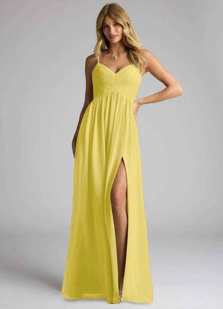 elyessen Alia Sky Blue A-Line Pleated Chiffon Dress 7