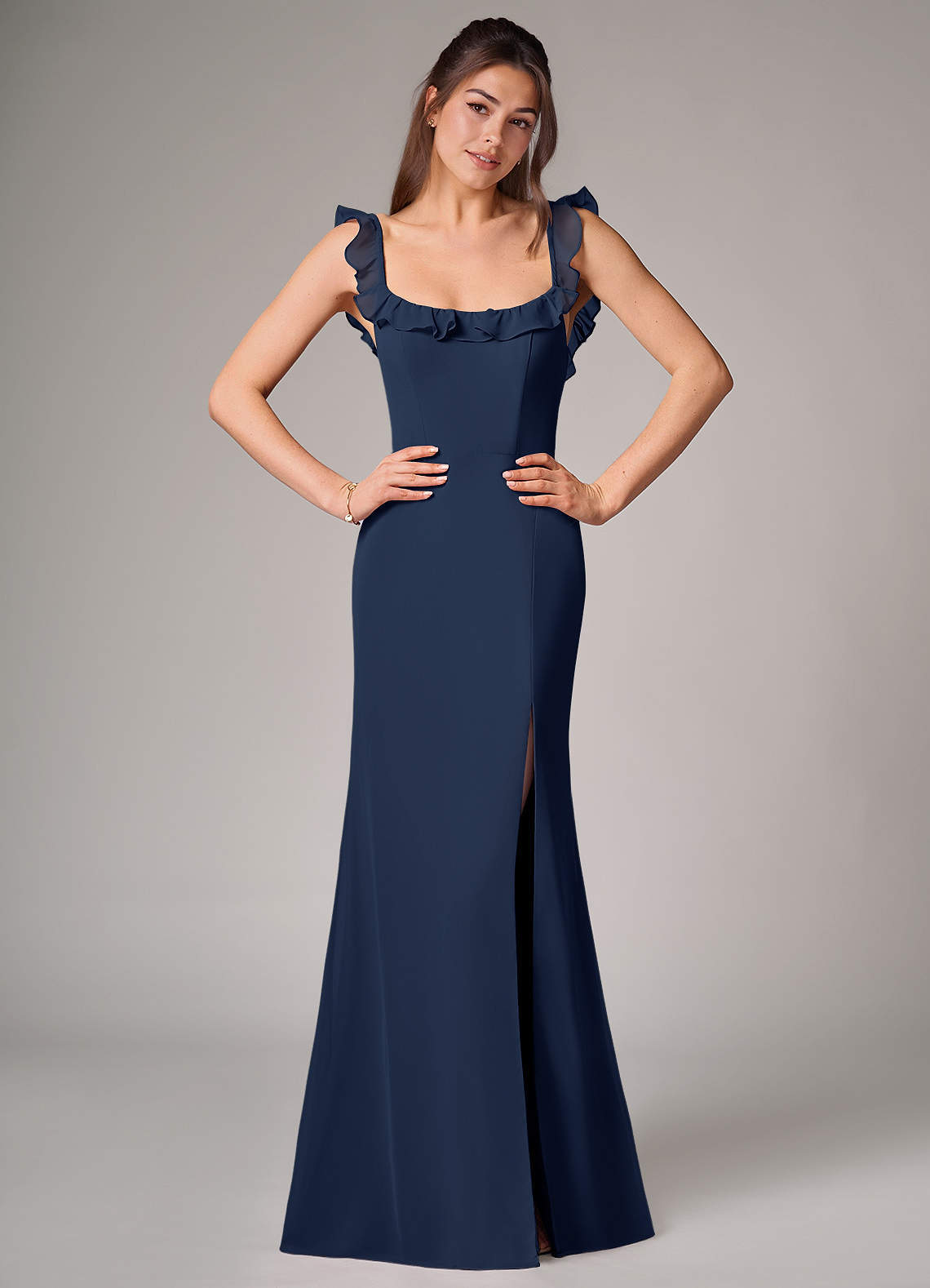 elyessen Callie Sky Blue Mermaid Side Slit Chiffon Convertible Dress 3