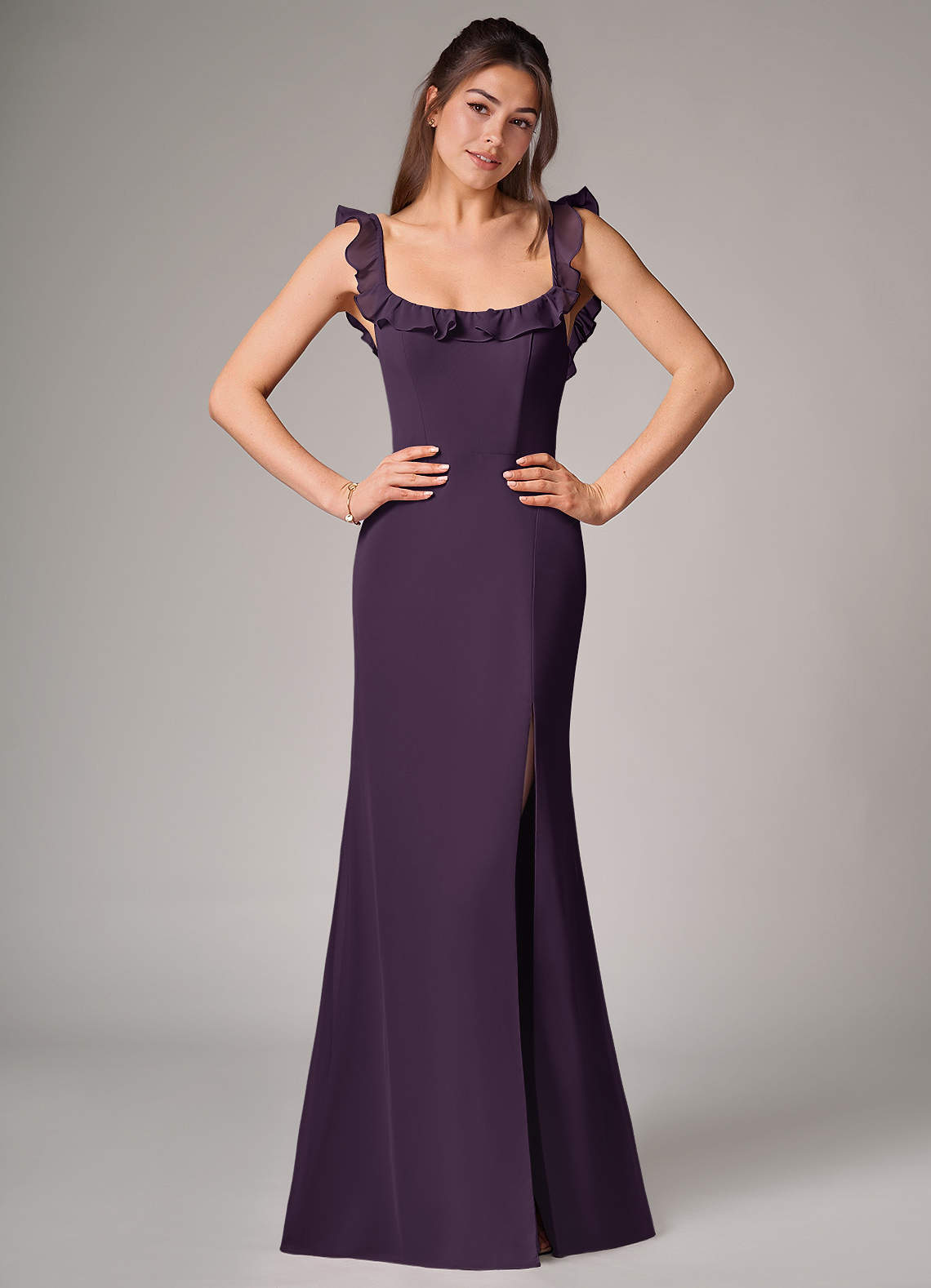 elyessen Callie Sky Blue Mermaid Side Slit Chiffon Convertible Dress 5