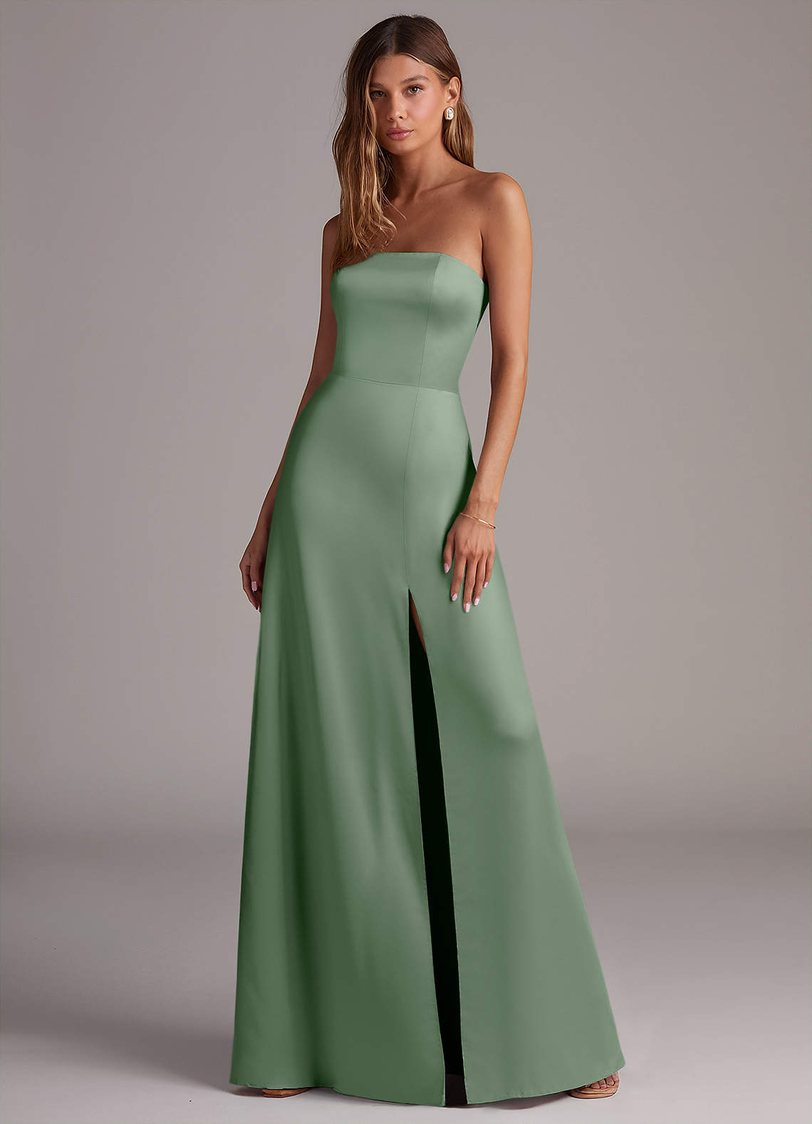 elyessen Wren Black A-Line Strapless Stretch Satin Convertible Dress 1