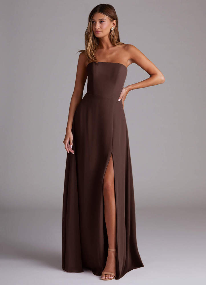 elyessen Wren Black A-Line Side Slit Chiffon Convertible Dress 8