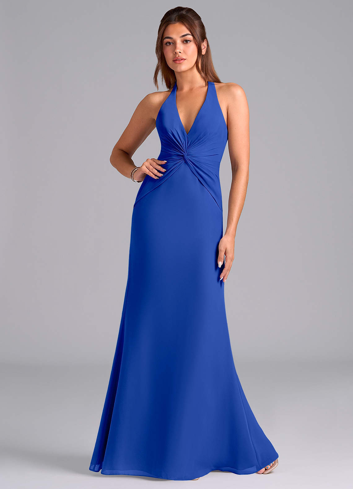 elyessen Valerie Sky Blue Mermaid Pleated Chiffon Dress 3