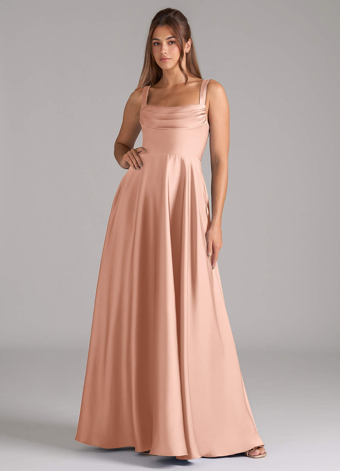 elyessen Shaude Black A-Line Pleated Stretch Satin Dress 4