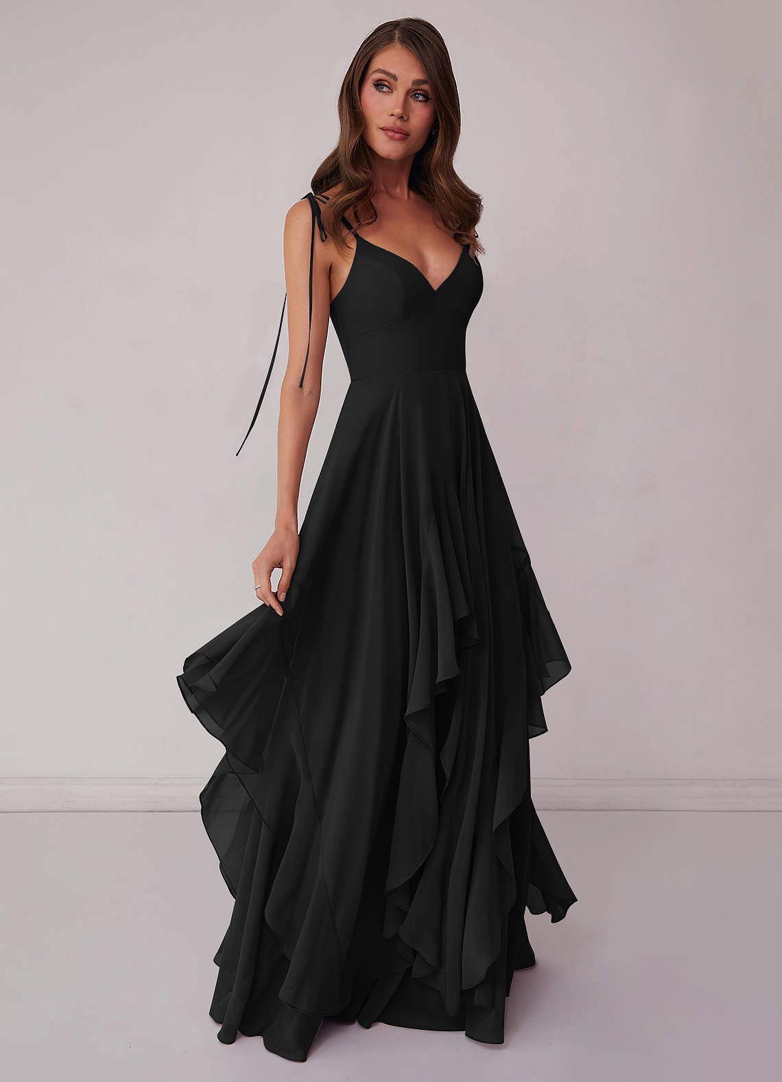 Agave A-Line Bow Chiffon Dress Moss Green 5