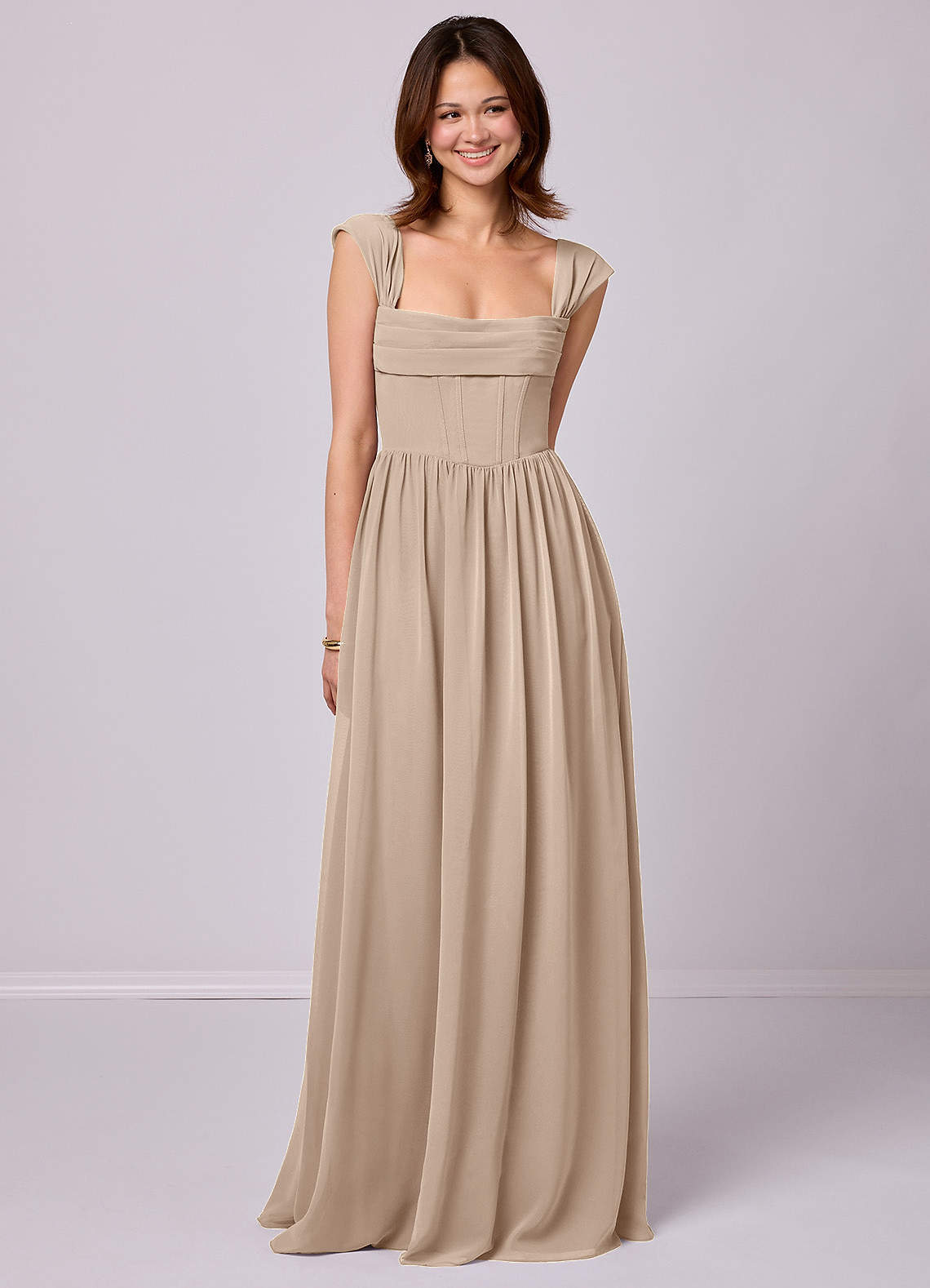 Sky Blue A-Line Corset Chiffon Dress Sky Blue 6