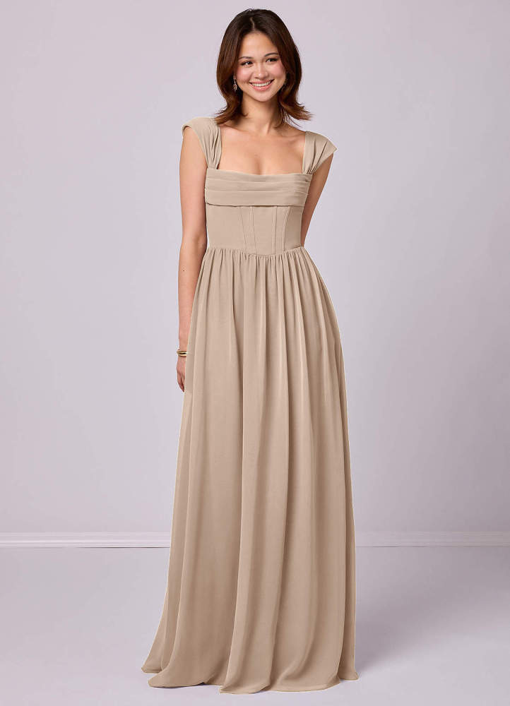Sky Blue A-Line Corset Chiffon Dress Sky Blue 6