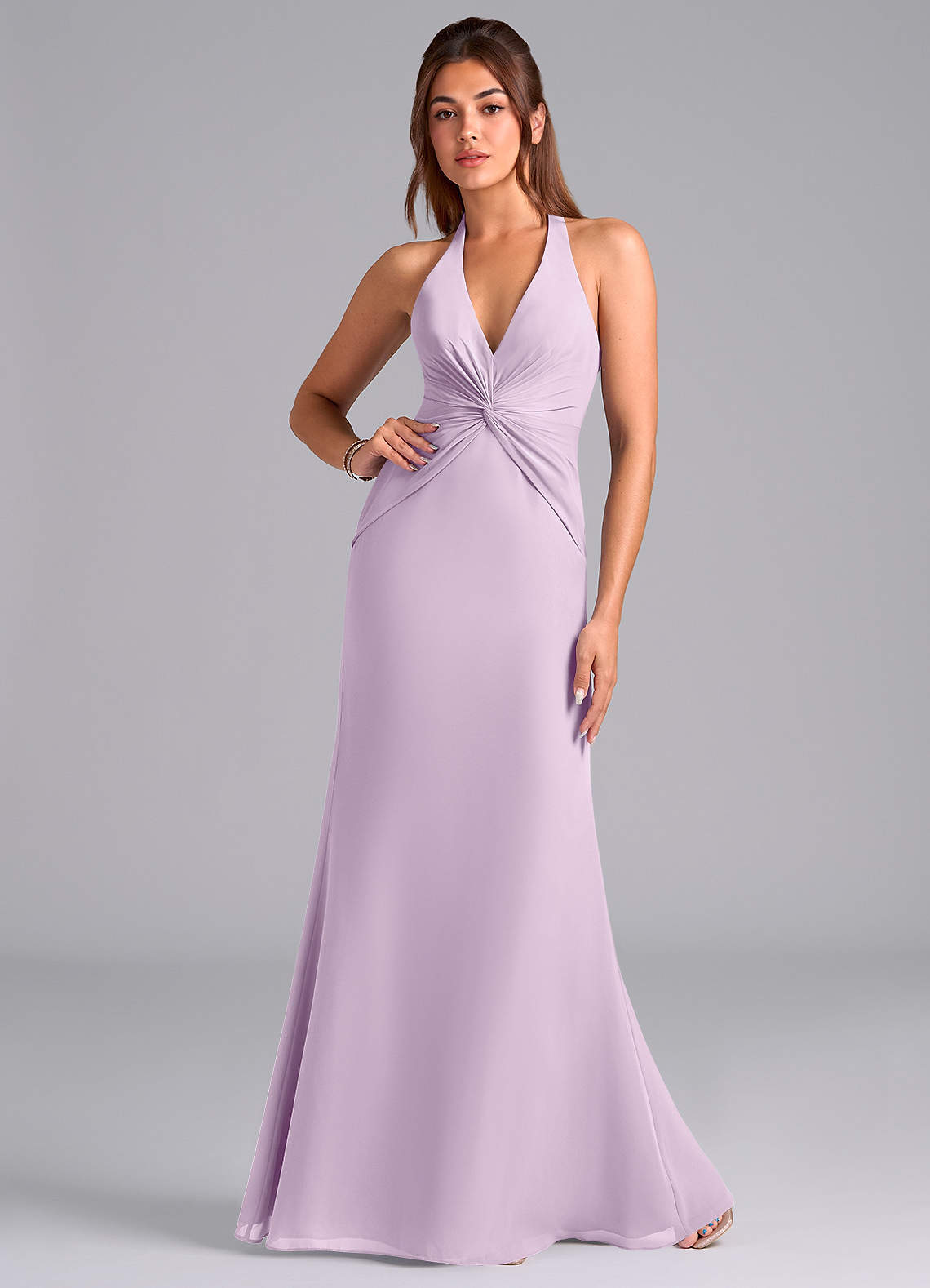 elyessen Valerie Sky Blue Mermaid Pleated Chiffon Dress 4