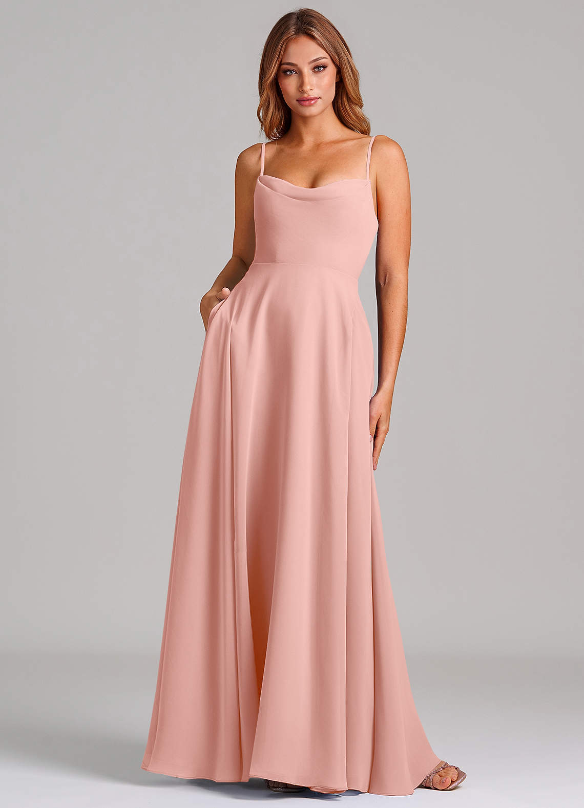 elyessen Elle Dusty Sage A-Line Pleated Chiffon Dress 3