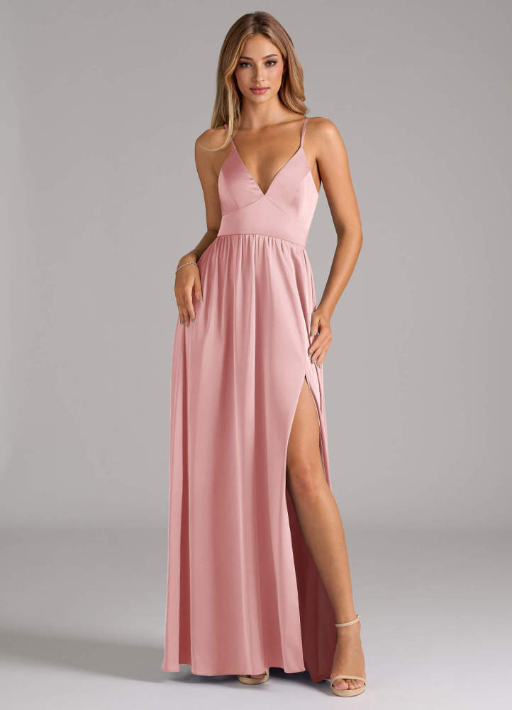 elyessen Aaida Dusty Sage A-Line Corset Stretch Satin Dress 4