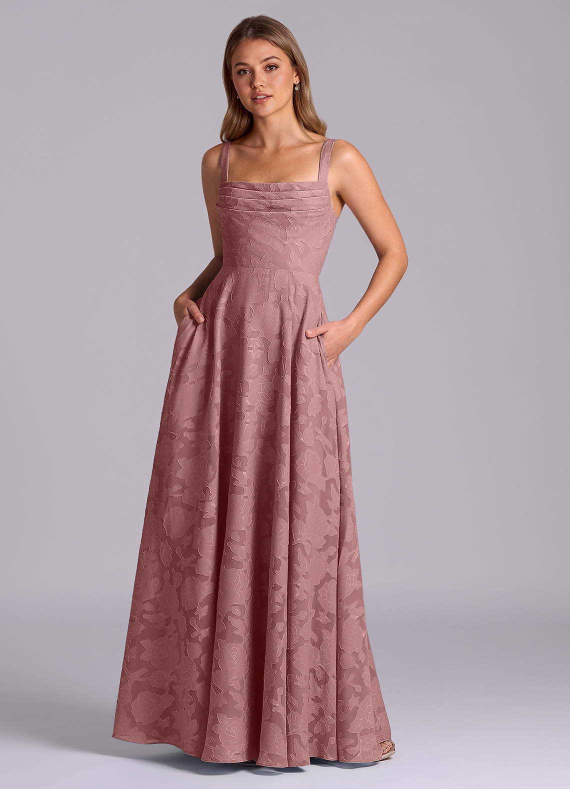 elyessen Shaude Sky Blue A-Line Pleated Floral Burnout Dress 2