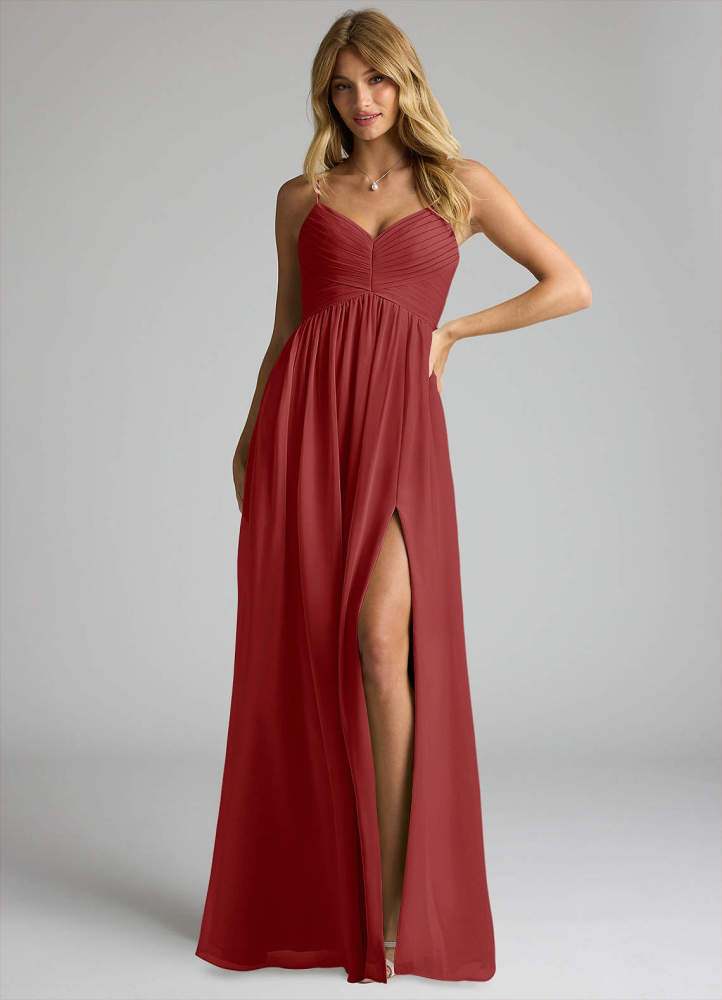 elyessen Alia Sky Blue A-Line Pleated Chiffon Dress 5