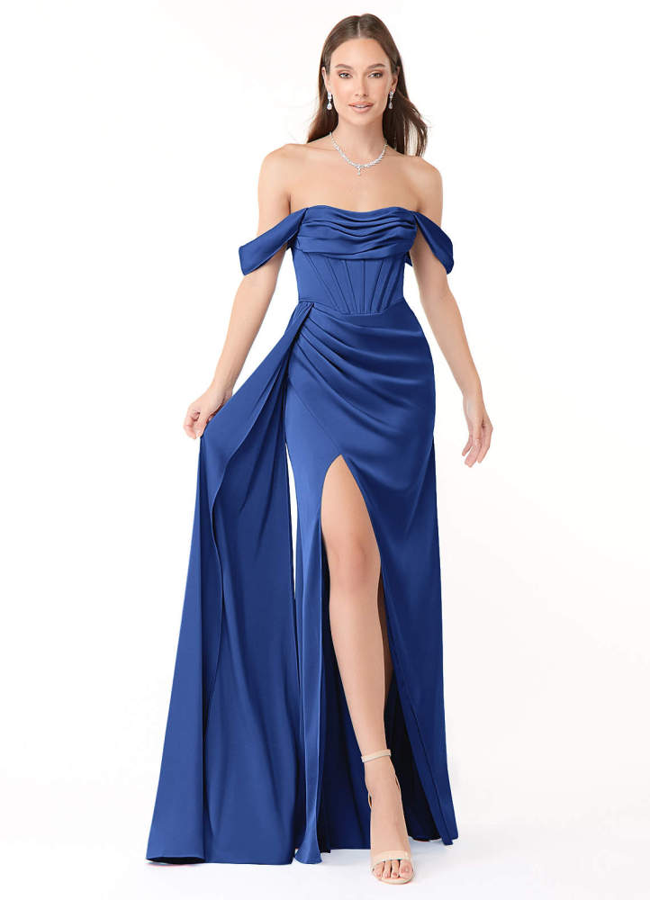 elyessen Amyra Black Mermaid Off the Shoulder Stretch Satin Convertible Dress 3